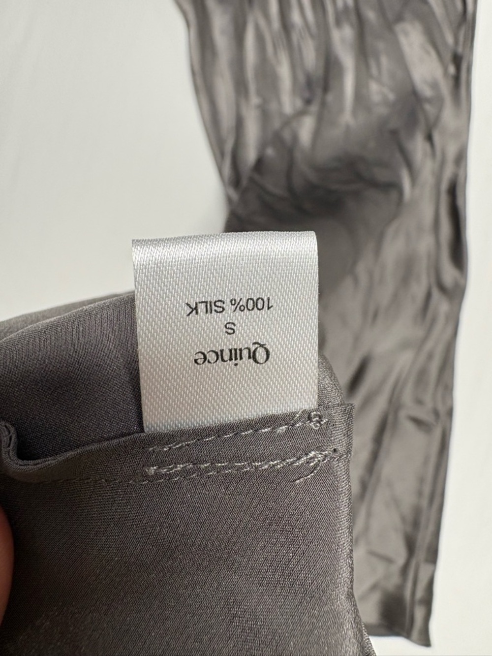 Quince Charcoal Gray Midi Silk Skirt - Picture 6 of 6